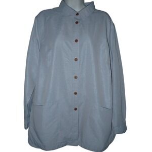 Duluth Garden Fishing Adventure shirt Women‎ 1X Nylon Back Pockets Vented Blue